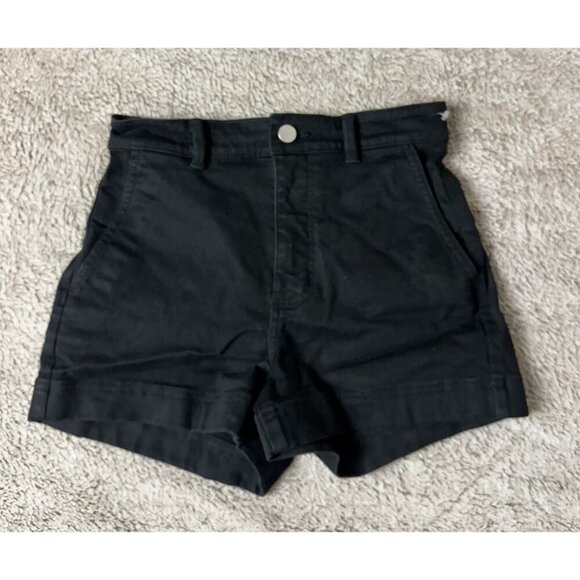 Everlane Women’s Utility Shorts Size 2 High Waisted Twill Black - Picture 2 of 9